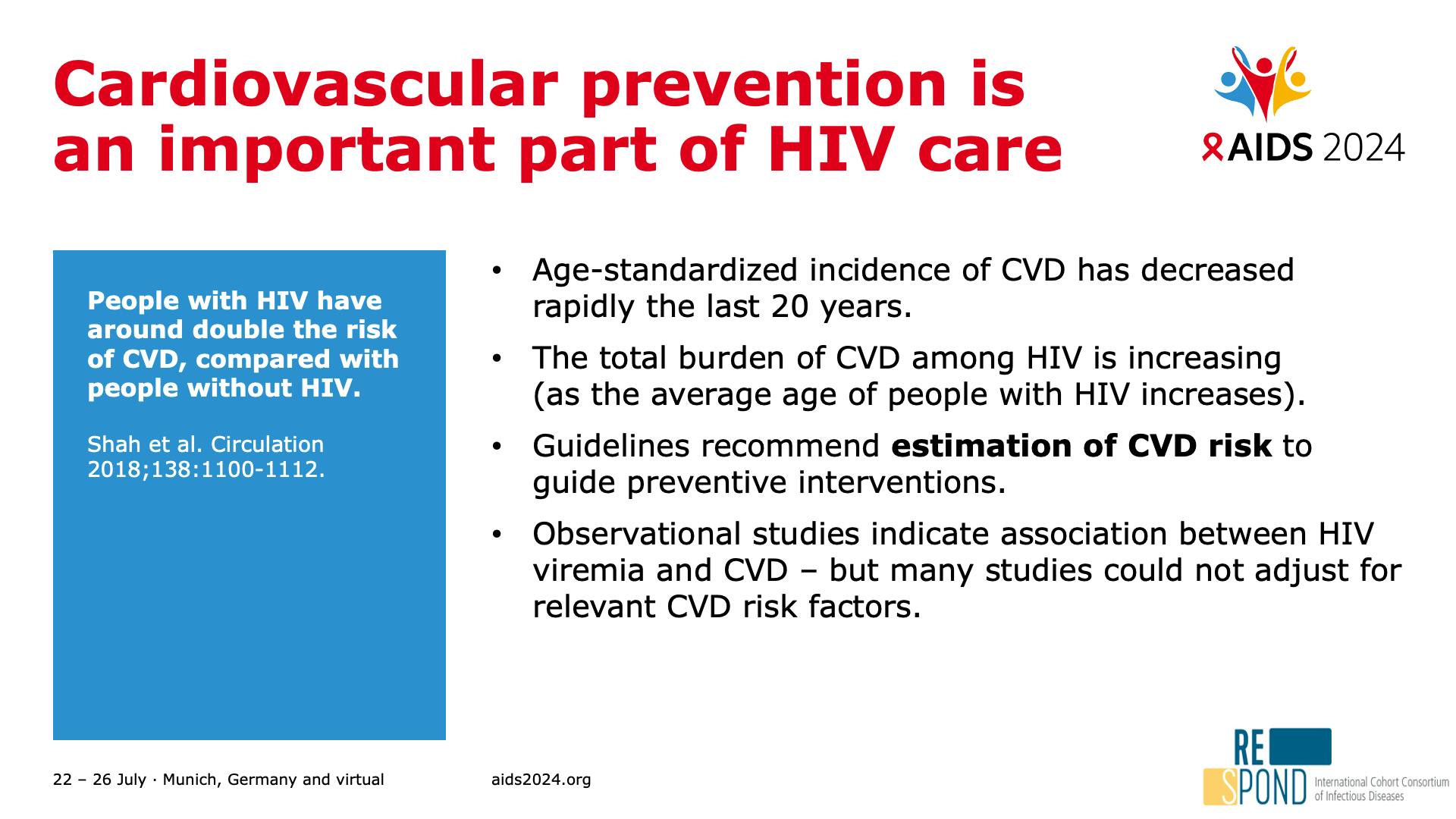 Cardiovascular prevention is an important part of HIV care