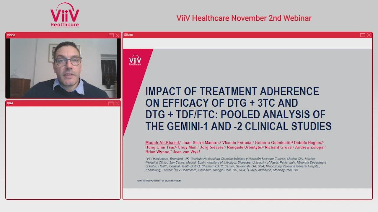 GEMINI 48 Week:  Adherence Analysis - Jean Van Wyk, MBChB, Global Medical Lead, Dolutegravir