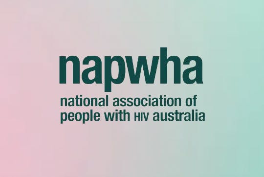 Napwha green logo, with pink/green gradient background
