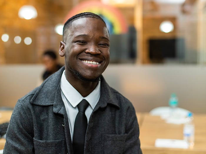 A person smiling at camera