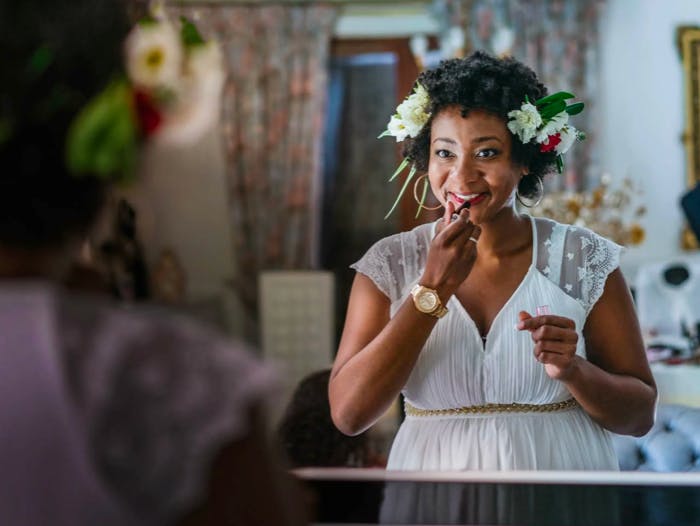 Woman applying makeup  