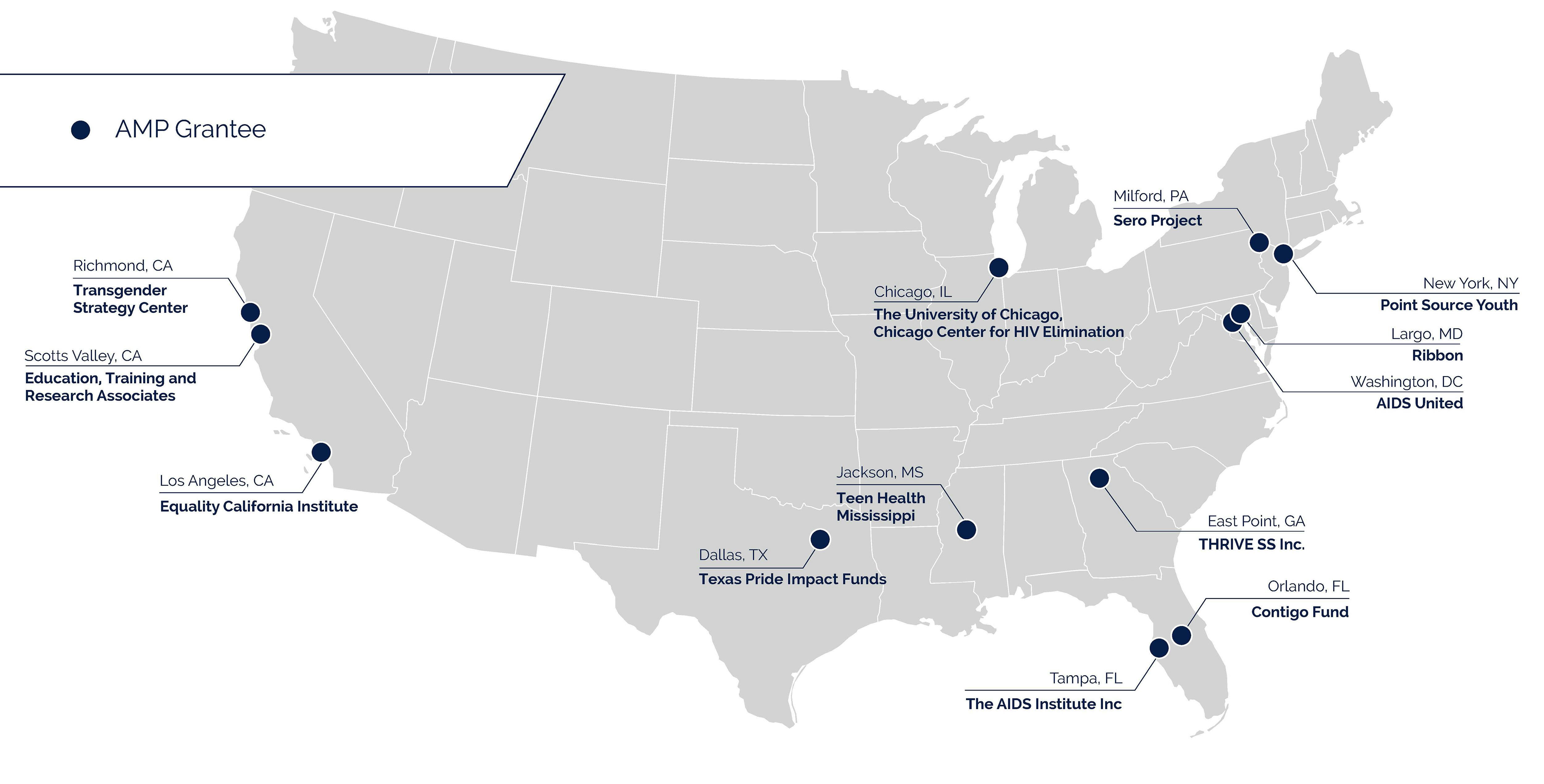 AMP Grantee map